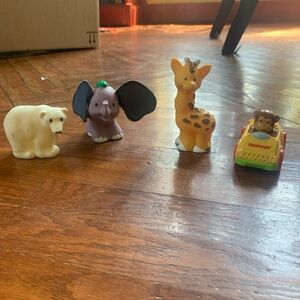 Little People Zoo Animal Lot of 4 Monkey Polar Bear Giraffe Elephant